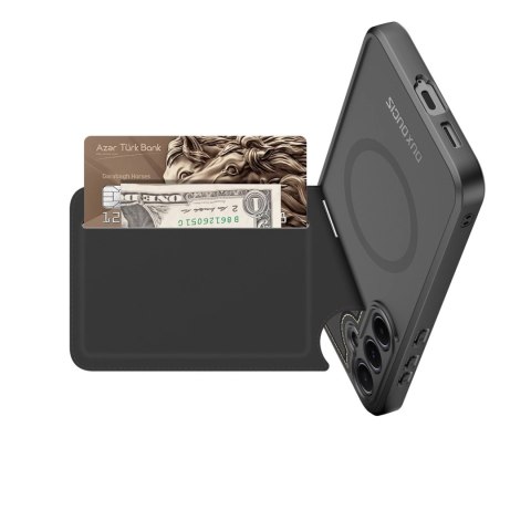 Etui Dux Ducis Rafi II na Samsung Galaxy S25+ z podstawką i portfelem - czarne Etui Dux Ducis Rafi II na Samsung Galaxy S25+ z podstawką i portfelem - czarne