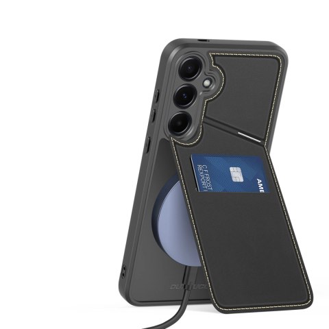 Etui Dux Ducis Rafi II na Samsung Galaxy S25+ z podstawką i portfelem - czarne Etui Dux Ducis Rafi II na Samsung Galaxy S25+ z podstawką i portfelem - czarne