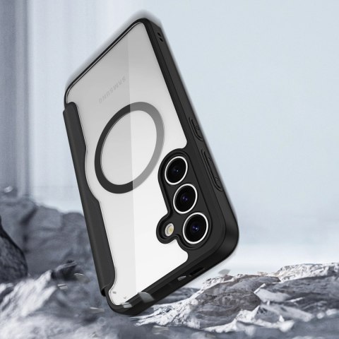 Etui Dux Ducis Skin X Pro na Samsung Galaxy S25+ z MagSafe i portfelem - czarne Etui Dux Ducis Skin X Pro na Samsung Galaxy S25+ z MagSafe i portfelem - czarne