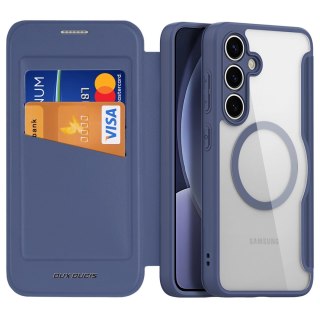 Etui Dux Ducis Skin X Pro na Samsung Galaxy S25 z MagSafe i portfelem - niebieskie