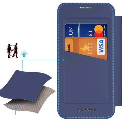 Etui Dux Ducis Skin X Pro na Samsung Galaxy S25 z MagSafe i portfelem - niebieskie Etui Dux Ducis Skin X Pro na Samsung Galaxy S25 z MagSafe i portfelem - niebieskie