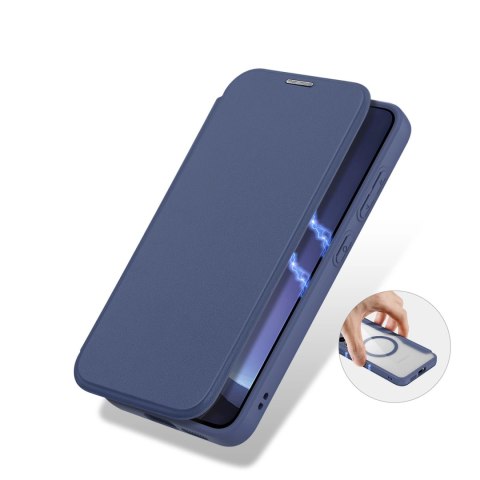 Etui Dux Ducis Skin X Pro na Samsung Galaxy S25 z MagSafe i portfelem - niebieskie Etui Dux Ducis Skin X Pro na Samsung Galaxy S25 z MagSafe i portfelem - niebieskie