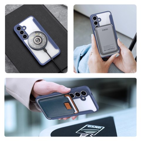 Etui Dux Ducis Skin X Pro na Samsung Galaxy S25 z MagSafe i portfelem - niebieskie Etui Dux Ducis Skin X Pro na Samsung Galaxy S25 z MagSafe i portfelem - niebieskie