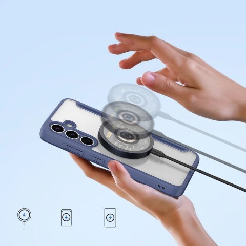 Etui Dux Ducis Skin X Pro na Samsung Galaxy S25 z MagSafe i portfelem - niebieskie Etui Dux Ducis Skin X Pro na Samsung Galaxy S25 z MagSafe i portfelem - niebieskie