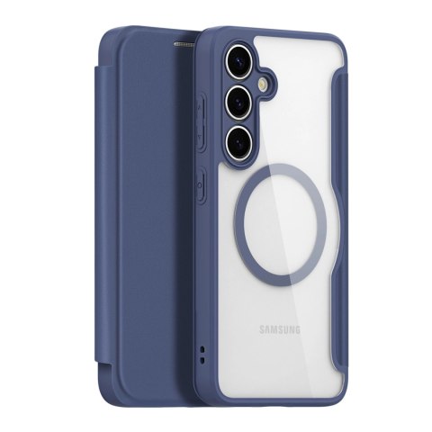 Etui Dux Ducis Skin X Pro na Samsung Galaxy S25 z MagSafe i portfelem - niebieskie Etui Dux Ducis Skin X Pro na Samsung Galaxy S25 z MagSafe i portfelem - niebieskie