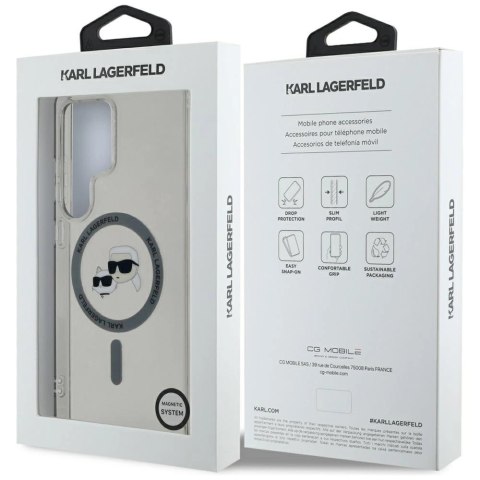 Etui Karl Lagerfeld Button Karl & Choupette Heads Printed Logo MagSafe Samsung Galaxy S25 Ultra czarny Etui Karl Lagerfeld Button Karl & Choupette Heads Printed Logo MagSafe Samsung Galaxy S25 Ultra czarny