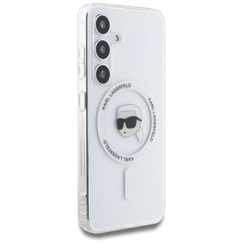 Etui Karl Lagerfeld Button Karl Head Printed Logo MagSafe Samsung Galaxy S25 biały Etui Karl Lagerfeld Button Karl Head Printed Logo MagSafe Samsung Galaxy S25 biały