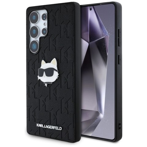 Etui Karl Lagerfeld Leather Monogram Pin Logo Choupette Head Samsung Galaxy S25 Ultra czarny