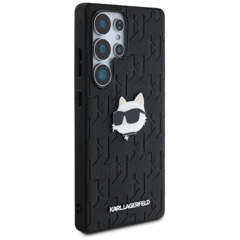 Etui Karl Lagerfeld Leather Monogram Pin Logo Choupette Head Samsung Galaxy S25 Ultra czarny