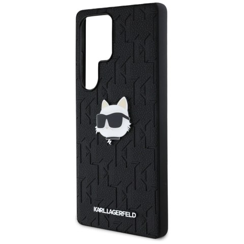 Etui Karl Lagerfeld Leather Monogram Pin Logo Choupette Head Samsung Galaxy S25 Ultra czarny