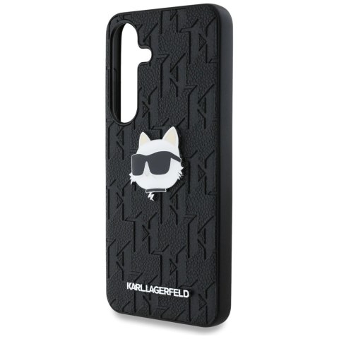 Etui Karl Lagerfeld Leather Monogram Pin Logo Choupette Head Samsung Galaxy S25 czarny Etui Karl Lagerfeld Leather Monogram Pin Logo Choupette Head Samsung Galaxy S25 czarny