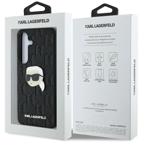 Etui Karl Lagerfeld Leather Monogram Pin Logo Karl Head Samsung Galaxy S25 Plus czarny Etui Karl Lagerfeld Leather Monogram Pin Logo Karl Head Samsung Galaxy S25 Plus czarny