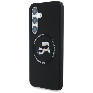 Etui Karl Lagerfeld Silicone Double Heads And Circle MagSafe Samsung Galaxy S25 Plus czarny