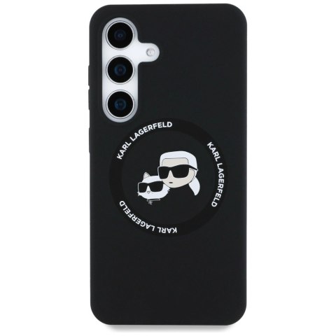 Etui Karl Lagerfeld Silicone Double Heads And Circle MagSafe Samsung Galaxy S25 Plus czarny