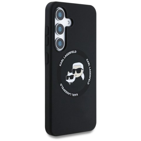 Etui Karl Lagerfeld Silicone Double Heads And Circle MagSafe Samsung Galaxy S25 Plus czarny