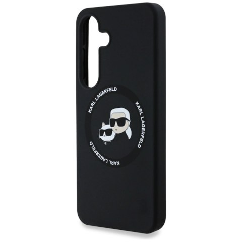 Etui Karl Lagerfeld Silicone Double Heads And Circle MagSafe Samsung Galaxy S25 Plus czarny
