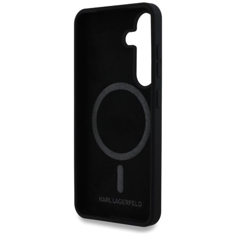 Etui Karl Lagerfeld Silicone Double Heads And Circle MagSafe Samsung Galaxy S25 Plus czarny