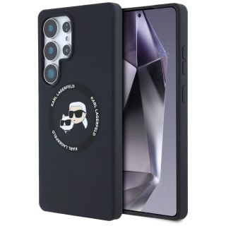 Etui Karl Lagerfeld Silicone Double Heads And Circle MagSafe Samsung Galaxy S25 Ultra czarny