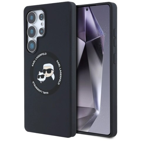 Etui Karl Lagerfeld Silicone Double Heads And Circle MagSafe Samsung Galaxy S25 Ultra czarny Etui Karl Lagerfeld Silicone Double Heads And Circle MagSafe Samsung Galaxy S25 Ultra czarny