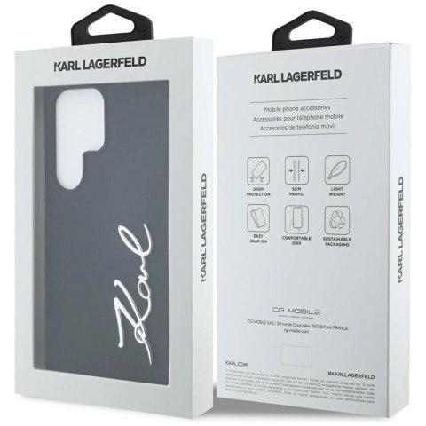 Etui Karl Lagerfeld Silicone Metal Signature Logo Samsung Galaxy S25 Ultra czarny Etui Karl Lagerfeld Silicone Metal Signature Logo Samsung Galaxy S25 Ultra czarny
