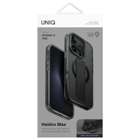 Etui UNIQ Heldro Max na iPhone 16 Pro 6.3" z MagSafe - czarne Etui UNIQ Heldro Max na iPhone 16 Pro 6.3" z MagSafe - czarne