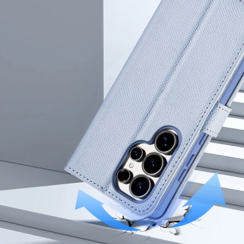 Etui skórzane Dux Ducis Lawa na Samsung Galaxy S25 Ultra z odłączanym portfelem magnetycznym - niebieskie Etui skórzane Dux Ducis Lawa na Samsung Galaxy S25 Ultra z odłączanym portfelem magnetycznym - niebieskie
