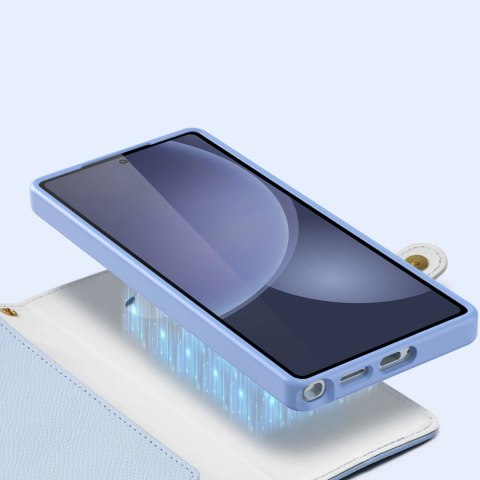 Etui skórzane Dux Ducis Lawa na Samsung Galaxy S25 Ultra z odłączanym portfelem magnetycznym - niebieskie Etui skórzane Dux Ducis Lawa na Samsung Galaxy S25 Ultra z odłączanym portfelem magnetycznym - niebieskie