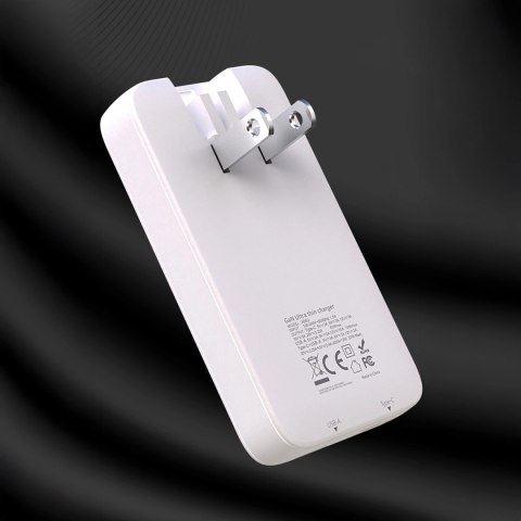 Ładowarka sieciowa podróżna GaN Dudao A65Q 65W USB-A / USB-C PD ultracienka EU / US - biała Ładowarka sieciowa podróżna GaN Dudao A65Q 65W USB-A / USB-C PD ultracienka EU / US - biała
