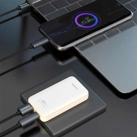 Ładowarka sieciowa podróżna GaN Dudao A65Q 65W USB-A / USB-C PD ultracienka EU / US - biała Ładowarka sieciowa podróżna GaN Dudao A65Q 65W USB-A / USB-C PD ultracienka EU / US - biała