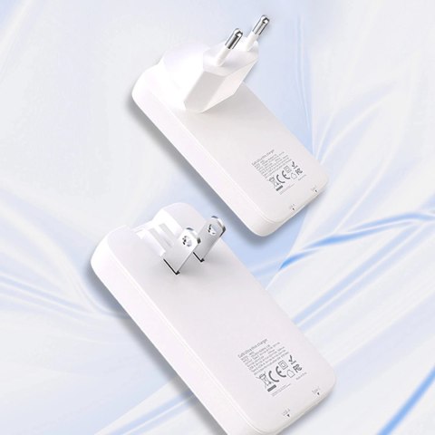 Ładowarka sieciowa podróżna GaN Dudao A65Q 65W USB-A / USB-C PD ultracienka EU / US - biała Ładowarka sieciowa podróżna GaN Dudao A65Q 65W USB-A / USB-C PD ultracienka EU / US - biała