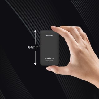 Ładowarka sieciowa podróżna GaN Dudao A65Q 65W USB-A / USB-C PD ultracienka EU / US - czarna