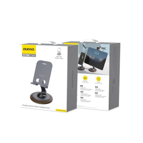 Podstawka do telefonu Dudao F17M 360° metalowa - szara Podstawka do telefonu Dudao F17M 360° metalowa - szara