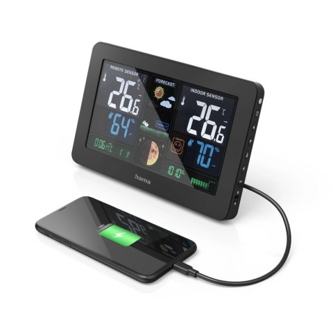 Stacja pogody Hama Premium z USB - czarna Stacja pogody Hama Premium z USB - czarna