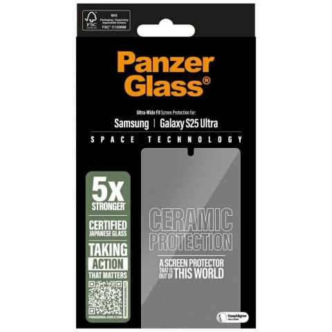 Szkło ceramiczne PanzerGlass Ultra-Wide Fit do Samsung Galaxy S25 Ultra Szkło ceramiczne PanzerGlass Ultra-Wide Fit do Samsung Galaxy S25 Ultra