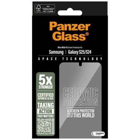 Szkło ceramiczne PanzerGlass Ultra-Wide Fit do Samsung Galaxy S25 Szkło ceramiczne PanzerGlass Ultra-Wide Fit do Samsung Galaxy S25