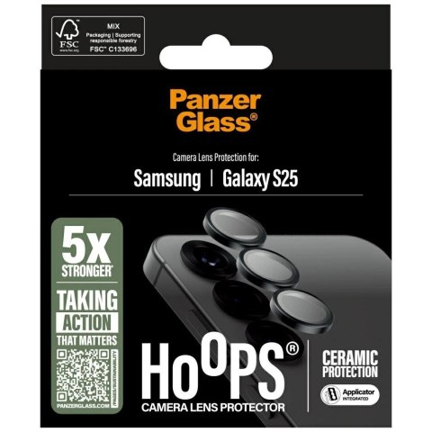 Szkło ceramiczne na obiektyw PanzerGlass Hoops Lens Protector do Samsung Galaxy S25 Szkło ceramiczne na obiektyw PanzerGlass Hoops Lens Protector do Samsung Galaxy S25