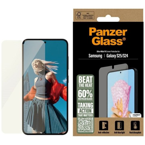 Szkło hartowane PanzerGlass All-in-One Ultra-Wide Fit do Samsung Galaxy S25 Szkło hartowane PanzerGlass All-in-One Ultra-Wide Fit do Samsung Galaxy S25
