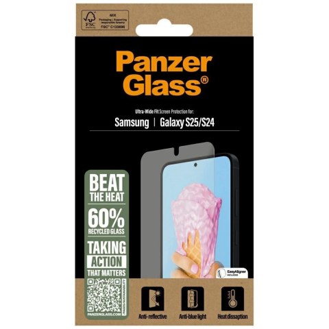 Szkło hartowane PanzerGlass All-in-One Ultra-Wide Fit do Samsung Galaxy S25 Szkło hartowane PanzerGlass All-in-One Ultra-Wide Fit do Samsung Galaxy S25