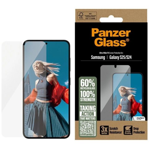 Szkło hartowane PanzerGlass Ultra-Wide Fit do Samsung Galaxy S25 Szkło hartowane PanzerGlass Ultra-Wide Fit do Samsung Galaxy S25