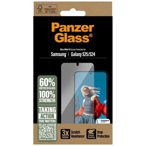 Szkło hartowane PanzerGlass Ultra-Wide Fit do Samsung Galaxy S25 Szkło hartowane PanzerGlass Ultra-Wide Fit do Samsung Galaxy S25