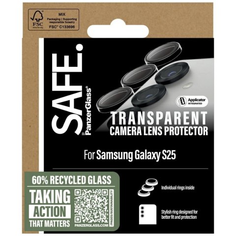 Szkło hartowane na obiektyw SAFE by PanzerGlass Rings Lens Protector do Samsung Galaxy S25 przezroczysty Szkło hartowane na obiektyw SAFE by PanzerGlass Rings Lens Protector do Samsung Galaxy S25 przezroczysty