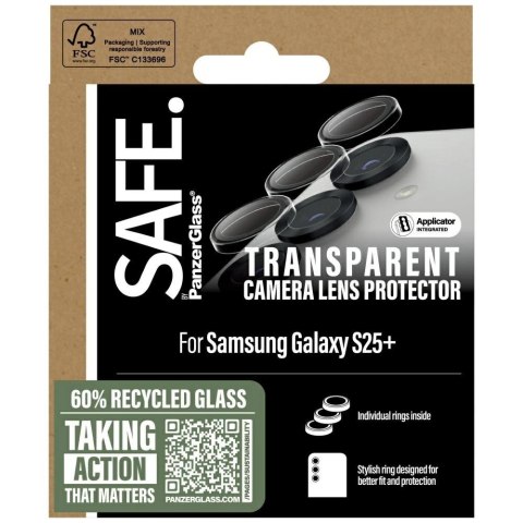 Szkło hartowane na obiektyw SAFE by PanzerGlass Rings Lens Protector do Samsung Galaxy S25+ przezroczysty Szkło hartowane na obiektyw SAFE by PanzerGlass Rings Lens Protector do Samsung Galaxy S25+ przezroczysty