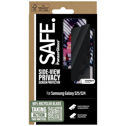 Szkło prywatyzujące SAFE by PanzerGlass Ultra-Wide Fit do Samsung Galaxy S25 Szkło prywatyzujące SAFE by PanzerGlass Ultra-Wide Fit do Samsung Galaxy S25