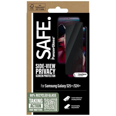 Szkło prywatyzujące SAFE by PanzerGlass Ultra-Wide Fit do Samsung Galaxy S25+ Szkło prywatyzujące SAFE by PanzerGlass Ultra-Wide Fit do Samsung Galaxy S25+