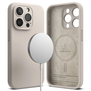 Etui Ringke Silicone MagSafe na iPhone 15 Pro Max - beżowy