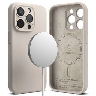 Etui Ringke Silicone MagSafe na iPhone 15 Pro - beżowy