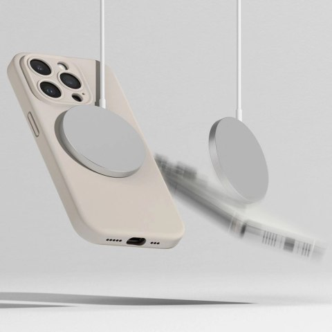 Etui Ringke Silicone MagSafe na iPhone 15 Pro - beżowy