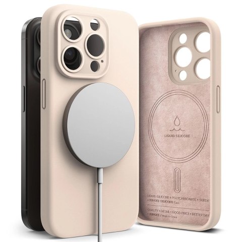 Etui Ringke Silicone MagSafe na iPhone 15 Pro - różowy Etui Ringke Silicone MagSafe na iPhone 15 Pro - różowy