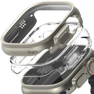 Etui Ringke Slim 2-pack na Apple Watch Ultra 1 / 2 (49 mm) - przezroczysty i tytanowy