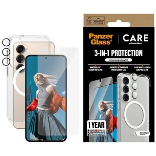 Zestaw ochronny CARE by PanzerGlass Flagship 3w1 Etui+Szkło+Lens do Samsung Galaxy S25